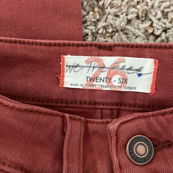 NWT Free People We The Free Red High Rise Skinny Jeans Size 26 - Picture 11 of 12